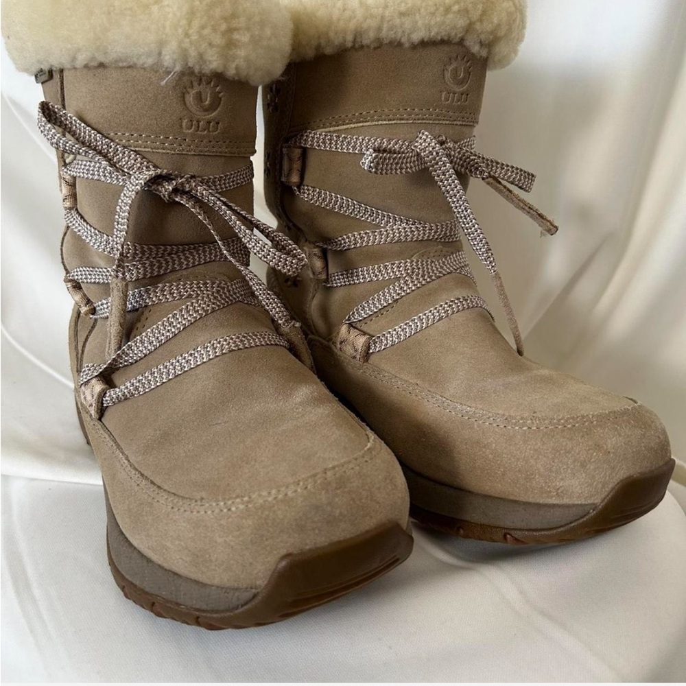 ULU Suluk Women's Waterproof Faux Fur Trim Leather Winter boots size 6. - Picture 8 of 11